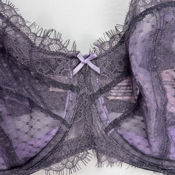 Victoria's Secret Dream Angels Purple Lace Unlined Balconette Bra 38DD NWT - Picture 5 of 7